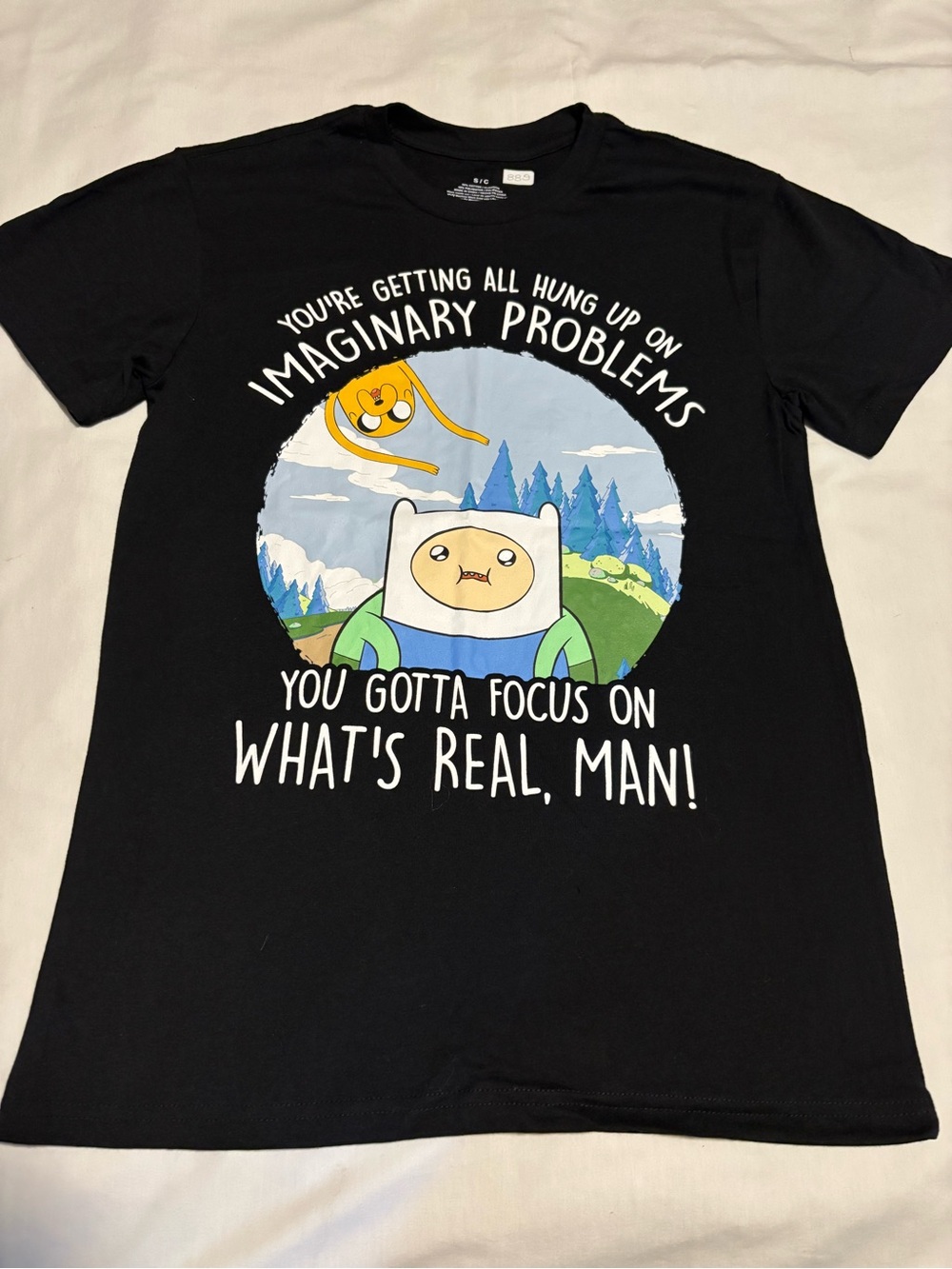 Adventure Time~Finn the Human & Jake the Dog Imaginary Problems SM Black T-Shirt